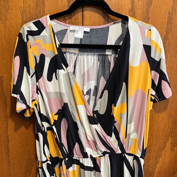 Lascana For Venus Dresses & Skirts - Abstract Print Pink, Mustard & Black Wrap-Front Women's Dress